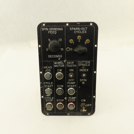 Ingersoll Cutter Grinder Machine Operator Button Switch Panel