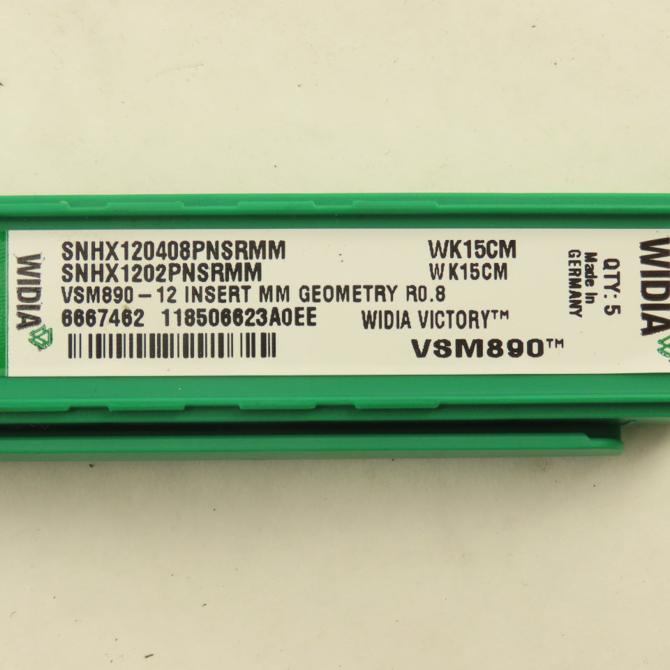 Widia SNHX1202PNSRMM VSM890 R0.8 Indexing Insert Lot Of 5