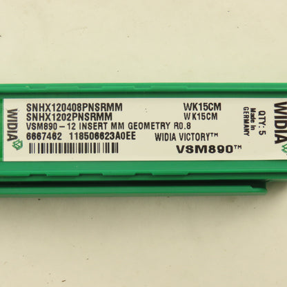 Widia SNHX1202PNSRMM VSM890 R0.8 Indexing Insert Lot Of 5