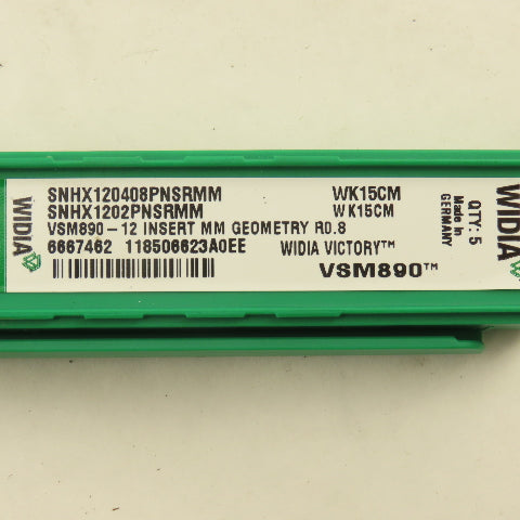 Widia SNHX1202PNSRMM VSM890 R0.8 Indexing Insert Lot Of 5