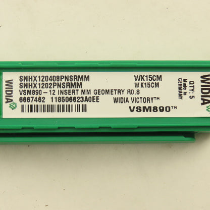 Widia SNHX1202PNSRMM VSM890 R0.8 Indexing Insert Lot Of 5