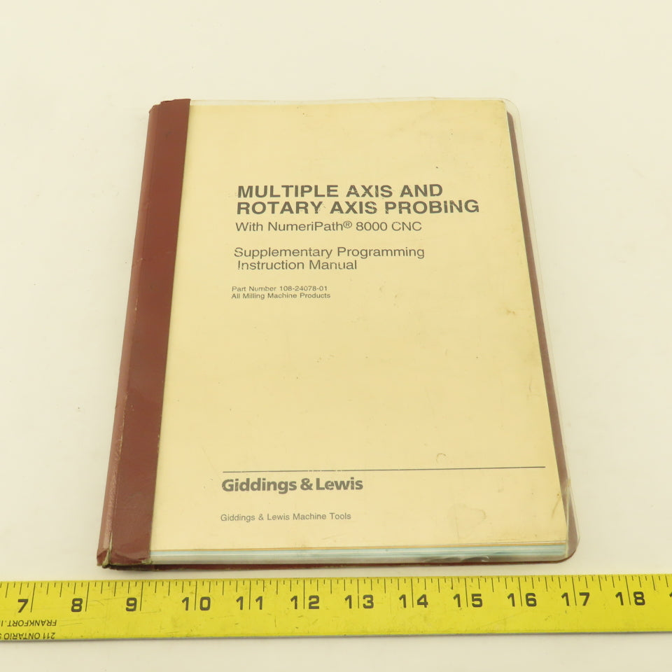 Giddings & Lewis Multiple Axis And Rotary Axis Probing Manual NumeriPath 8000