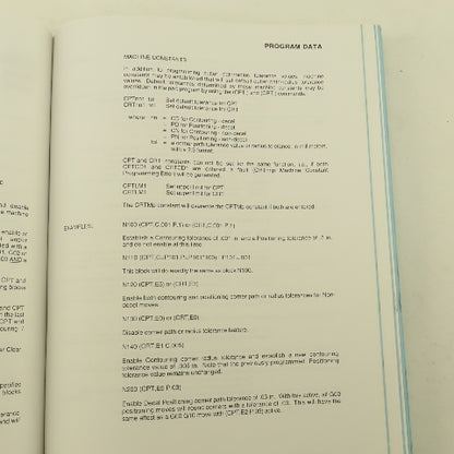 Giddings & Lewis Orion Machining Centers NumeriPath 8000 CNC Programming Manual