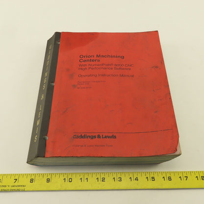Giddings & Lewis Orion Machining Centers NumeriPath 8000 CNC Operation Manual