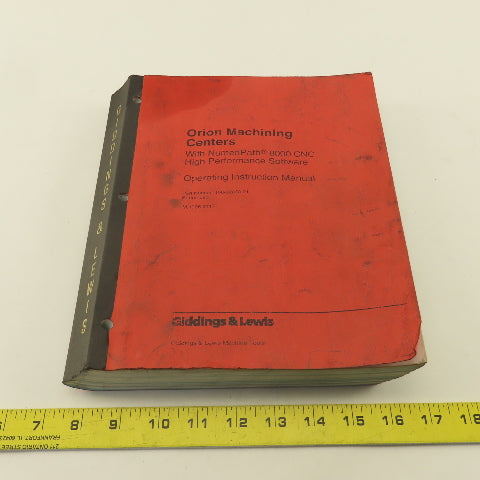 Giddings & Lewis Orion Machining Centers NumeriPath 8000 CNC Operation Manual