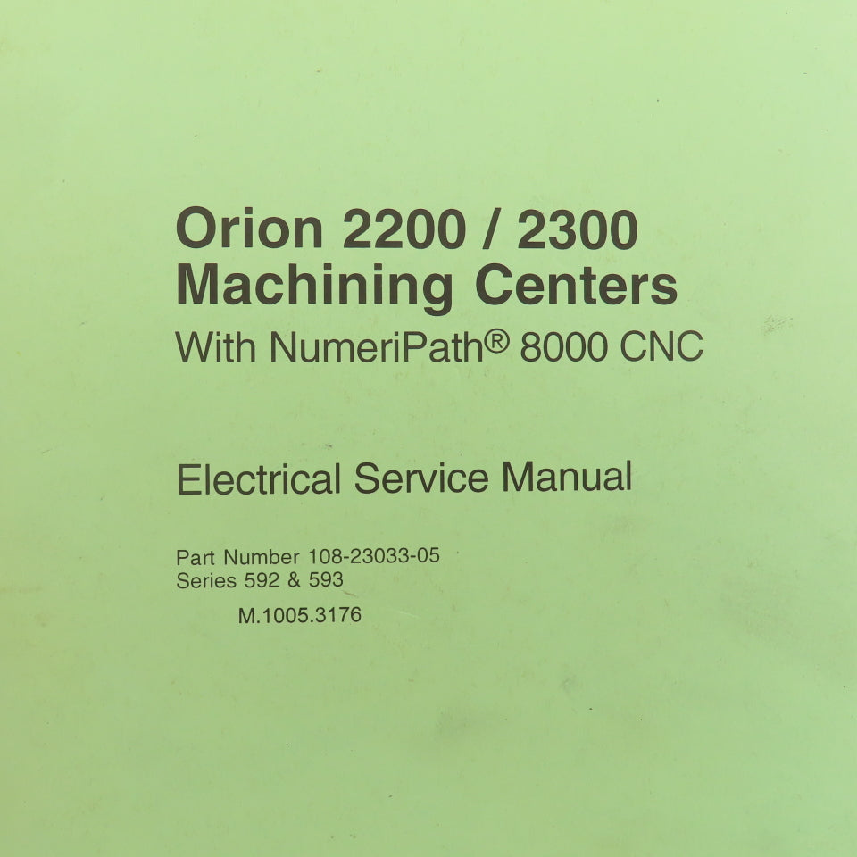 Giddings & Lewis Orion 2200/2300 NumeriPath 8000 Programming Data Manual