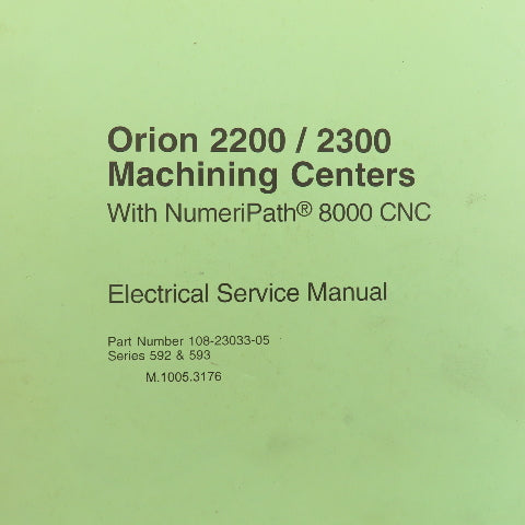 Giddings & Lewis Orion 2200/2300 NumeriPath 8000 Programming Data Manual
