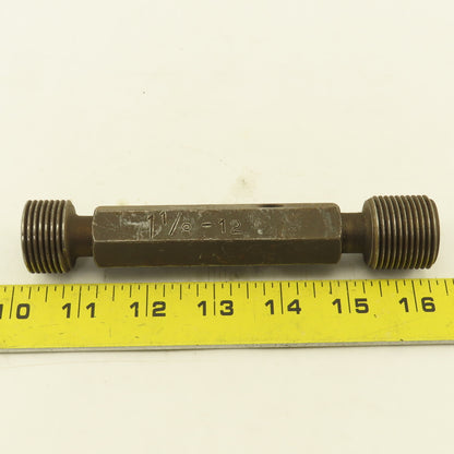 1-1/8"- 12  Thread Plug Gauge Go/No Go Right Hand