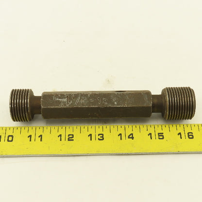 1-1/8"- 12  Thread Plug Gauge Go/No Go Right Hand