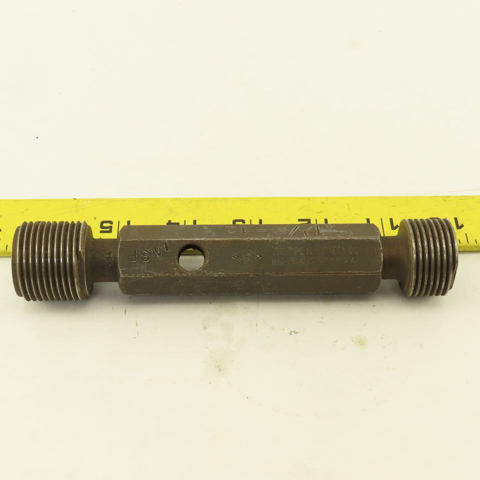 1-1/8"- 12  Thread Plug Gauge Go/No Go Right Hand