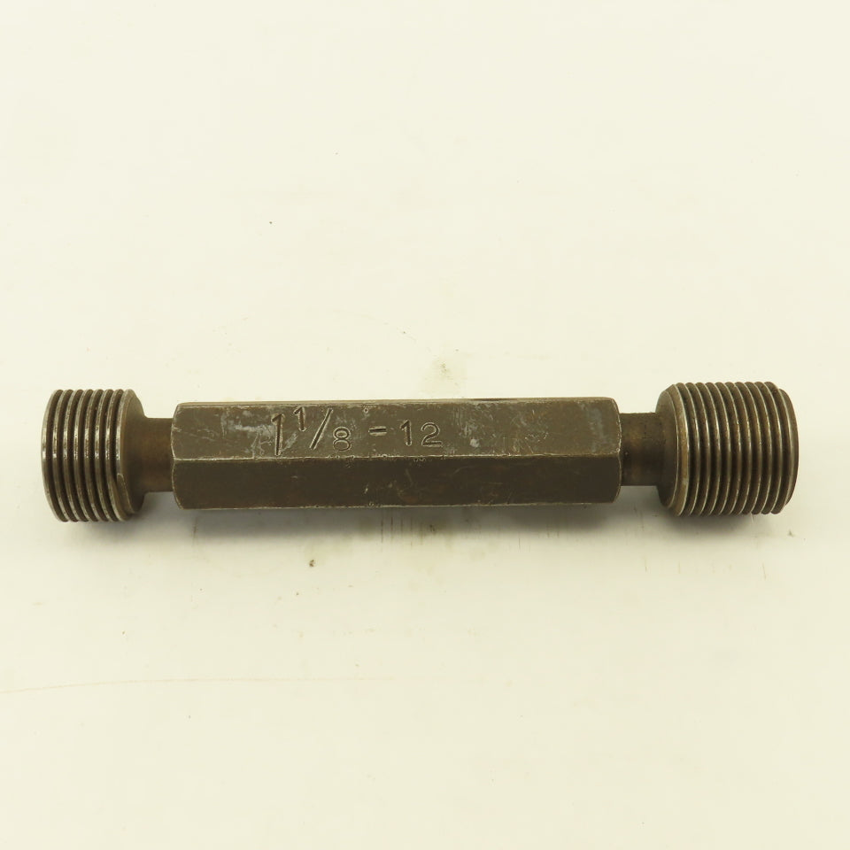1-1/8"- 12  Thread Plug Gauge Go/No Go Right Hand
