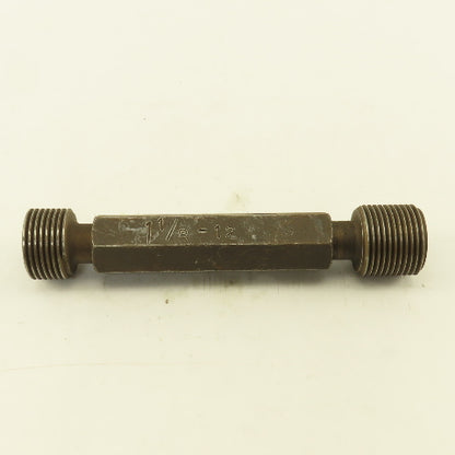 1-1/8"- 12  Thread Plug Gauge Go/No Go Right Hand