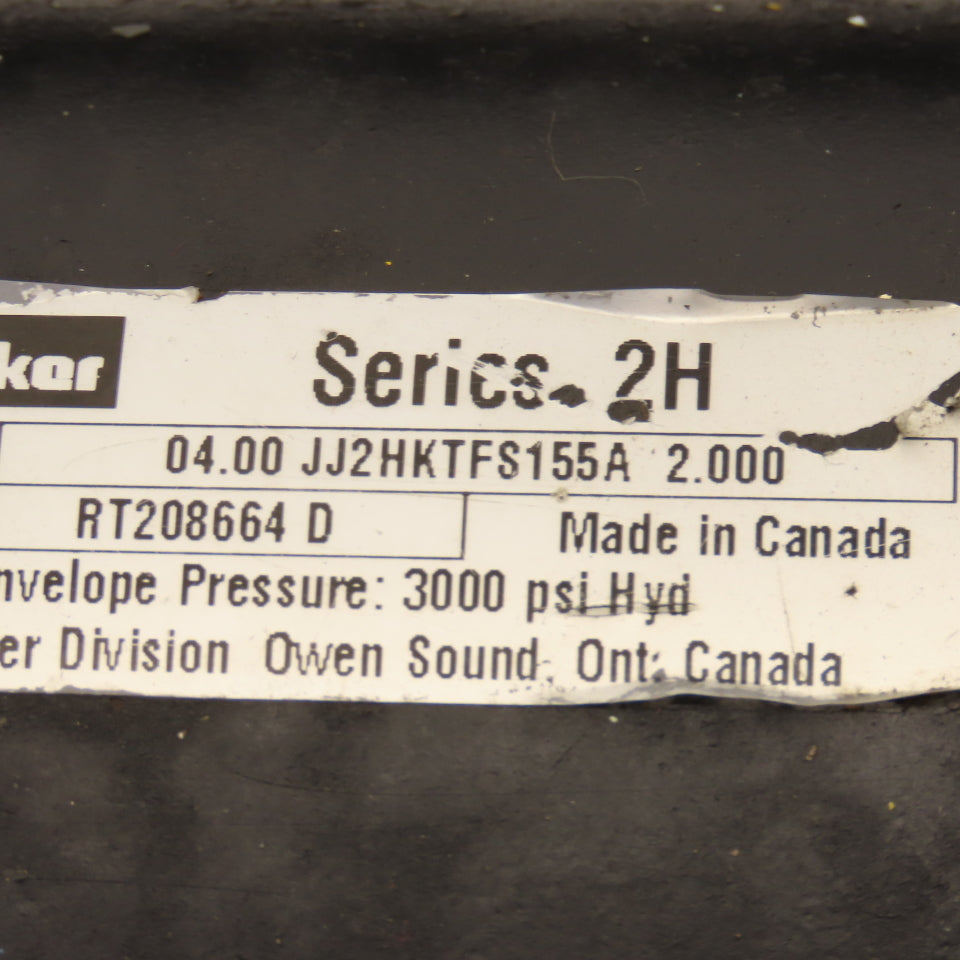 Parker JJ2HKTFS155A 4" Bore 2" Stroke 3000 PSI Double Acting Hydraulic Cylinder