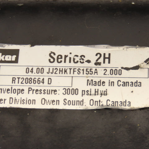 Parker JJ2HKTFS155A 4" Bore 2" Stroke 3000 PSI Double Acting Hydraulic Cylinder