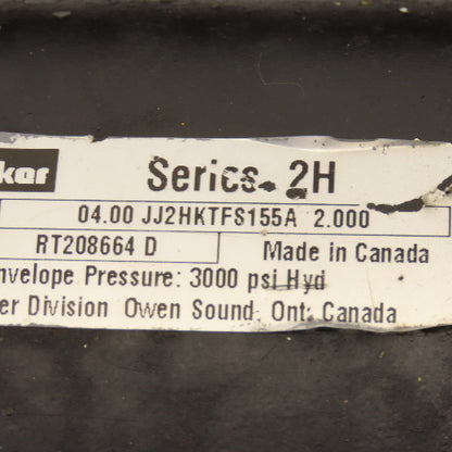 Parker JJ2HKTFS155A 4" Bore 2" Stroke 3000 PSI Double Acting Hydraulic Cylinder