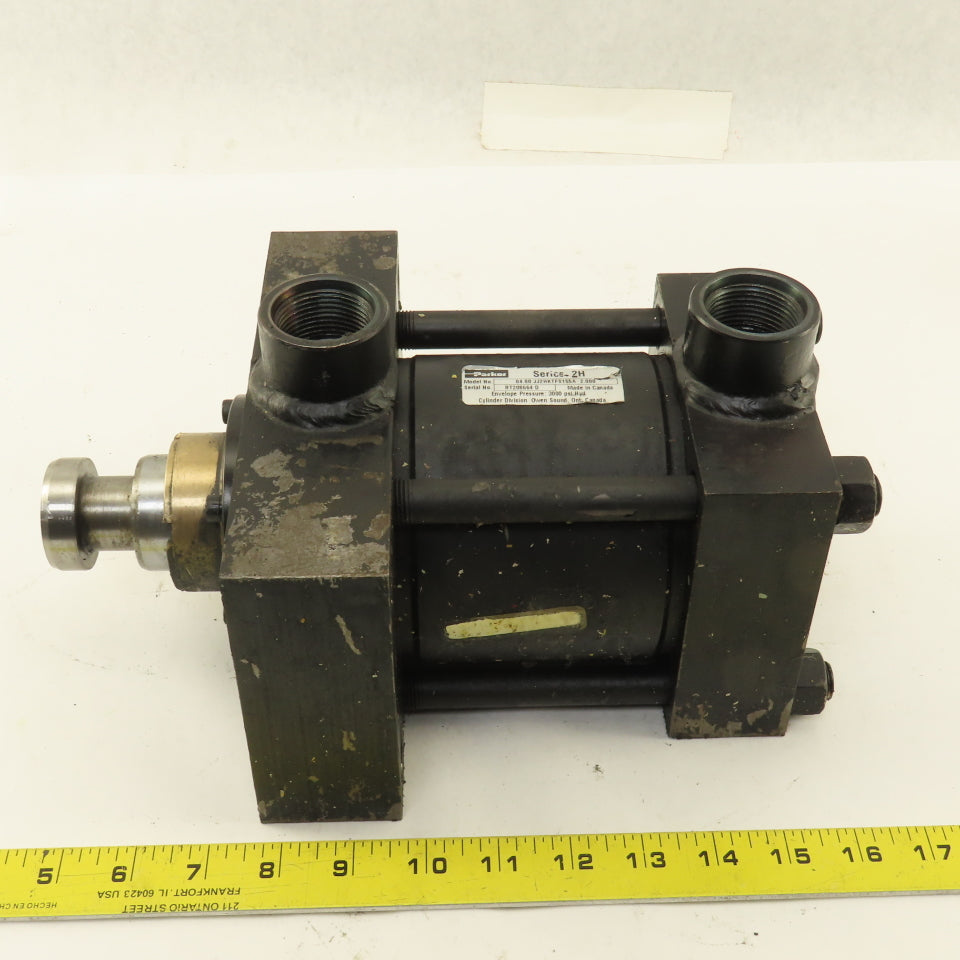 Parker JJ2HKTFS155A 4" Bore 2" Stroke 3000 PSI Double Acting Hydraulic Cylinder
