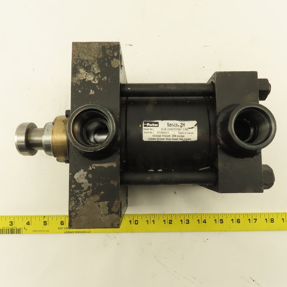 Parker JJ2HKTFS155A 4" Bore 2" Stroke 3000 PSI Double Acting Hydraulic Cylinder