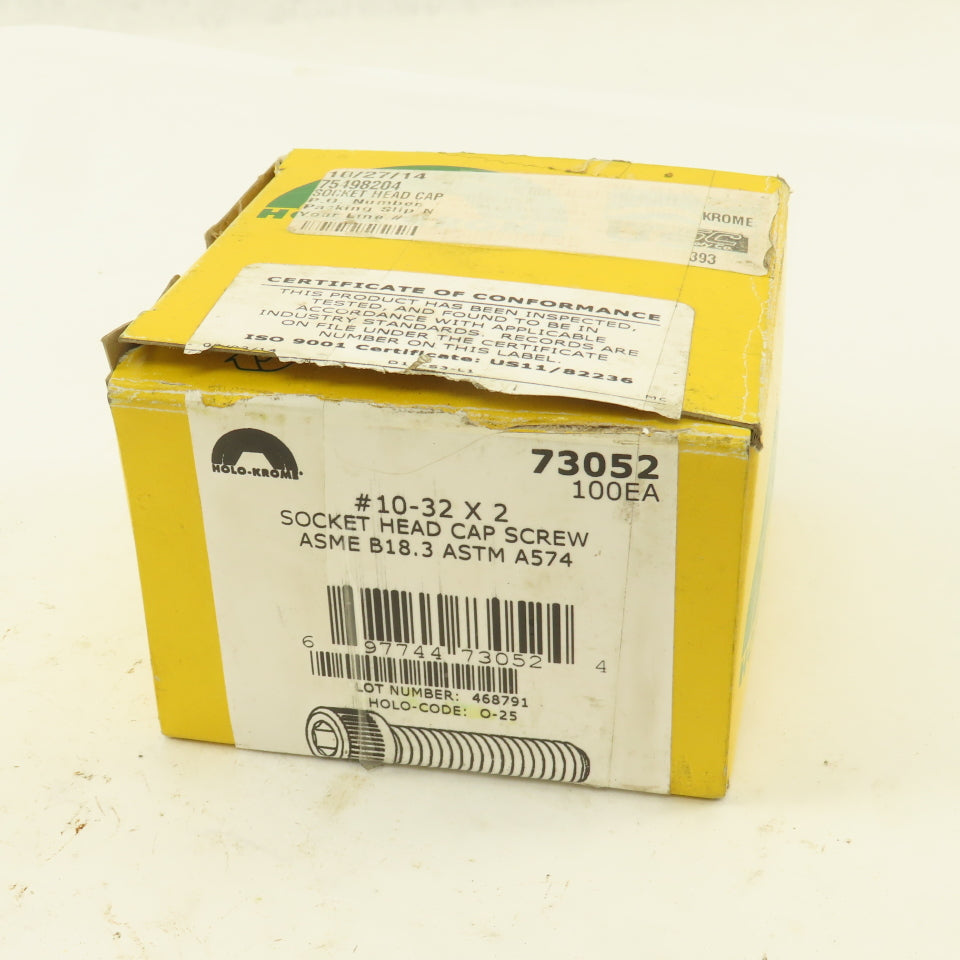 Holo-Krome 73052 10-32 x 2" Socket Head Cap Screw Bolt SCHS Lot of 200