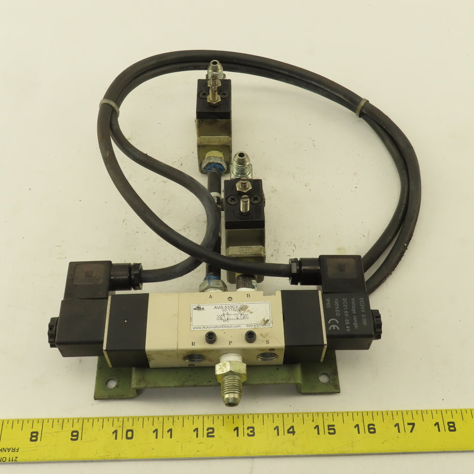 Nitra AVS-533C2-26B Pneumatic Directional Valve 3 Position Closed Center 24V