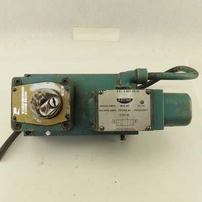 Racine 654011 4 Way Hydraulic Valve 115V 5000 PSI & Pressure Control Valve