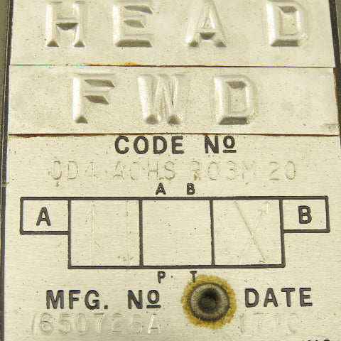 Racine 0D4-A0HS-R03M-20 650726A Single Solenoid Metered Hydraulic Valve 115V