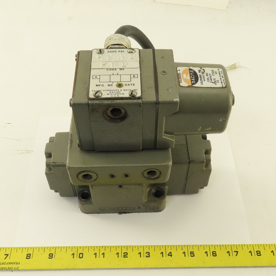 Racine 0D4-A0HS-R03M-20 650726A Single Solenoid Metered Hydraulic Valve 115V