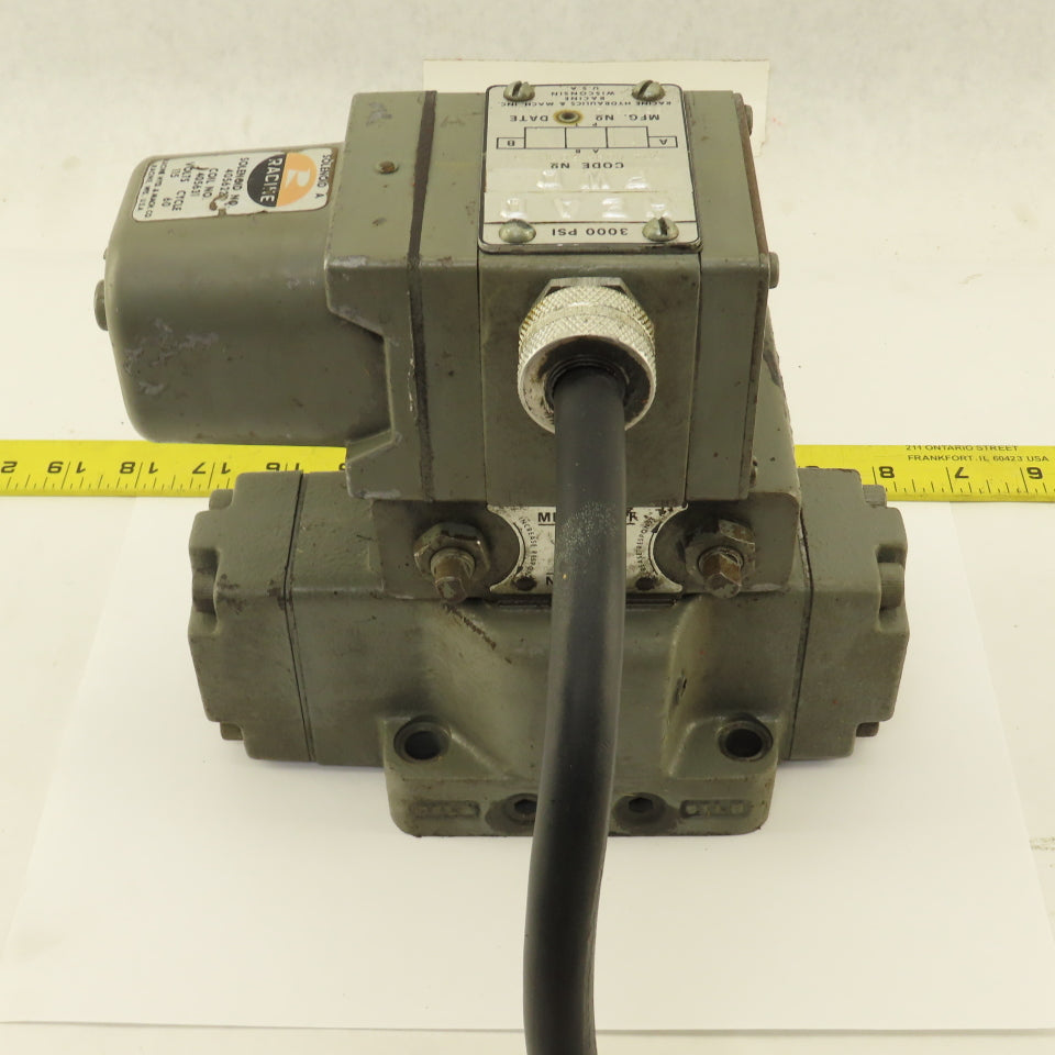 Racine 0D4-A0HS-R03M-20 650726A Single Solenoid Metered Hydraulic Valve 115V