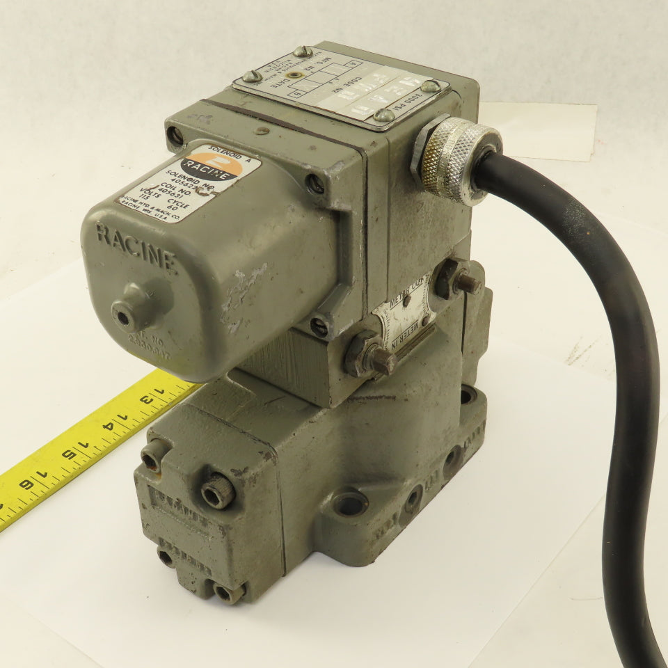 Racine 0D4-A0HS-R03M-20 650726A Single Solenoid Metered Hydraulic Valve 115V