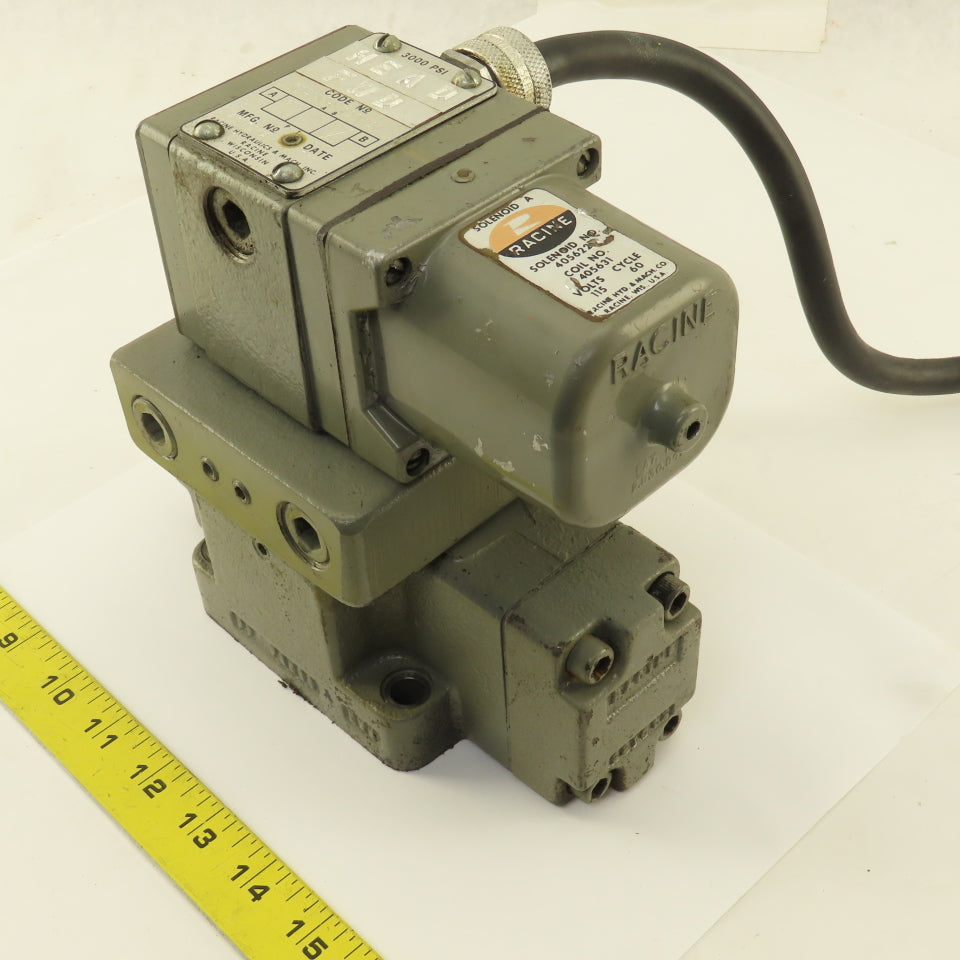Racine 0D4-A0HS-R03M-20 650726A Single Solenoid Metered Hydraulic Valve 115V