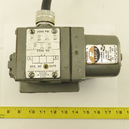Racine 0D4-A0HS-R03M-20 650726A Single Solenoid Metered Hydraulic Valve 115V