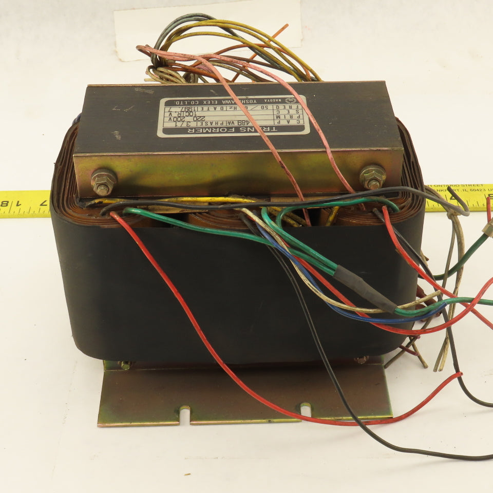 Yoshikawa 489VA 3/1 Ph 220/200V Pri 10CIR,V Sec. Transformer
