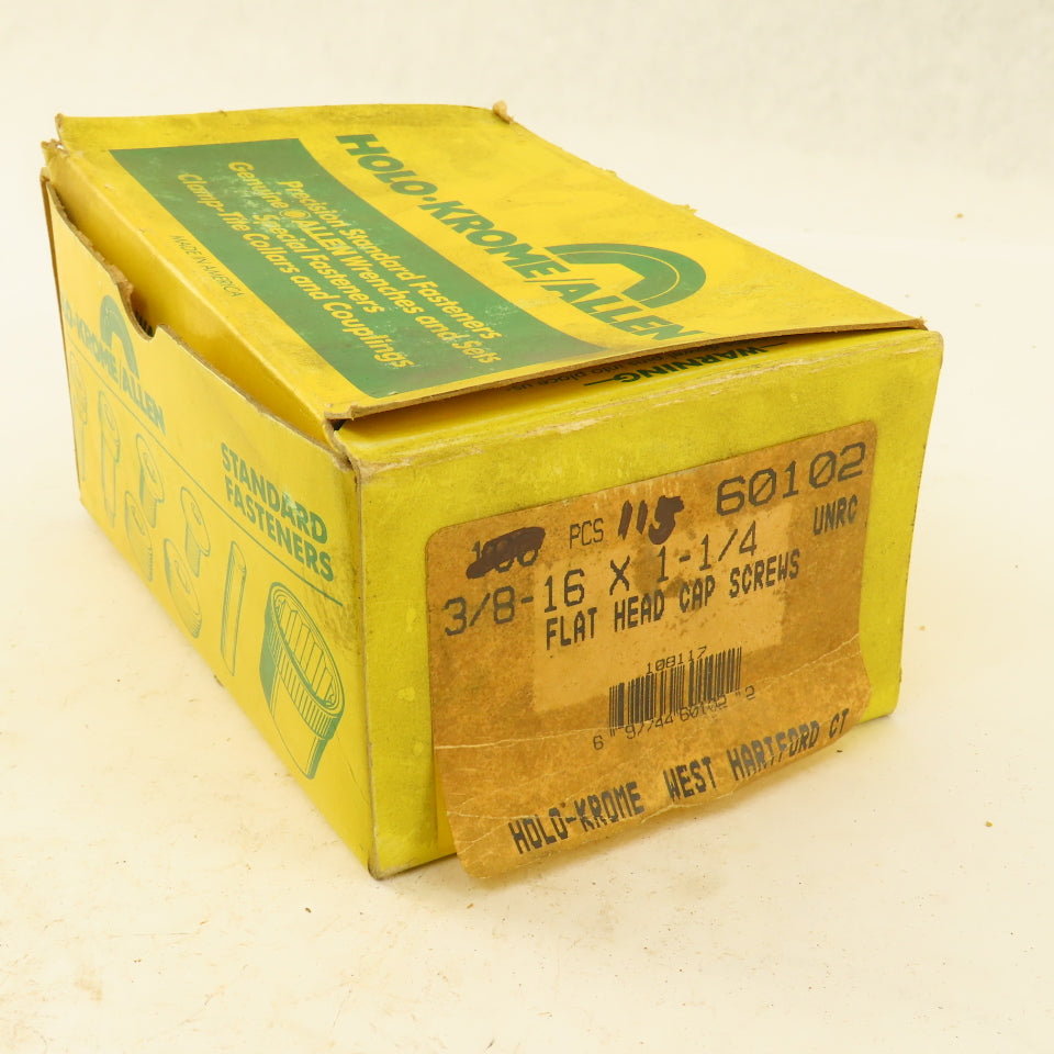 Holo-Krome 60102 3/8"-16 x 1-1/4" Alloy Steel Flat Socket Cap Screw Lot Of 115