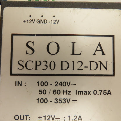 Sola SCP30 D12-DN 100-240V 50/60Hz 100-353VDC Power Supply Box