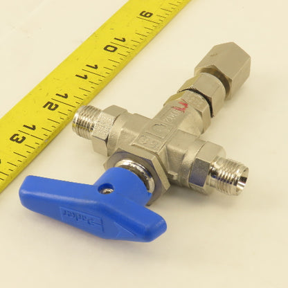 Parker 6Z-B6XJ-SSP 3/8" Tube Compression 3 Way Valve Stainless Steel