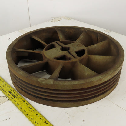 8V 4 Groove Pulley Shive 23-1/2" OD 2" ID Keyed Bore Counter Clockwise Rotation