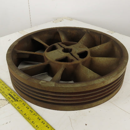 8V 4 Groove Pulley Shive 23-1/2" OD 2" ID Keyed Bore Counter Clockwise Rotation