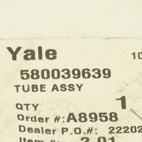 Yale 580039639 Left Side Brake Tube OEM