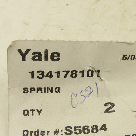 Yale 134178101 Forklift Motor Brush Spring Lot Of 2