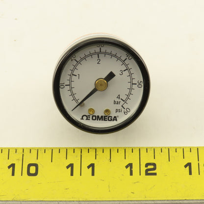 Omega PGU-15B-60PSI 1-1/2" Air Pressure Gauge 60 PSI Back Port 1/8NPT