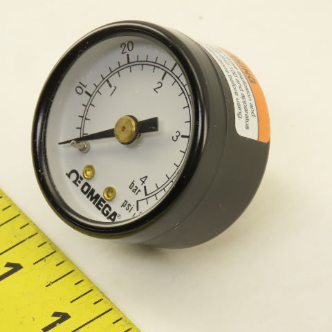 Omega PGU-15B-60PSI 1-1/2" Air Pressure Gauge 60 PSI Back Port 1/8NPT