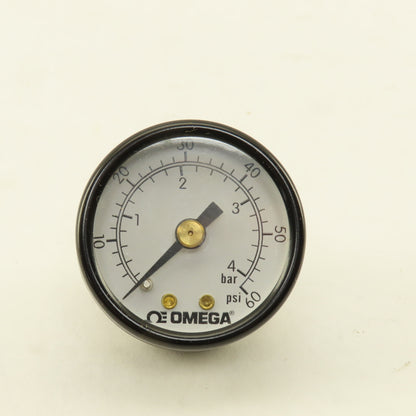 Omega PGU-15B-60PSI 1-1/2" Air Pressure Gauge 60 PSI Back Port 1/8NPT