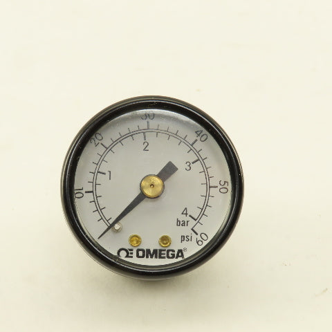 Omega PGU-15B-60PSI 1-1/2" Air Pressure Gauge 60 PSI Back Port 1/8NPT