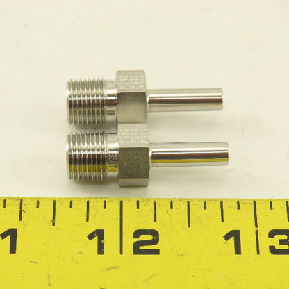 Parker G1/8 x 3/16" OD Stem Tube Fitting Stainless Steel Lot Of 2