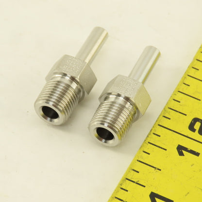 Parker G1/8 x 3/16" OD Stem Tube Fitting Stainless Steel Lot Of 2
