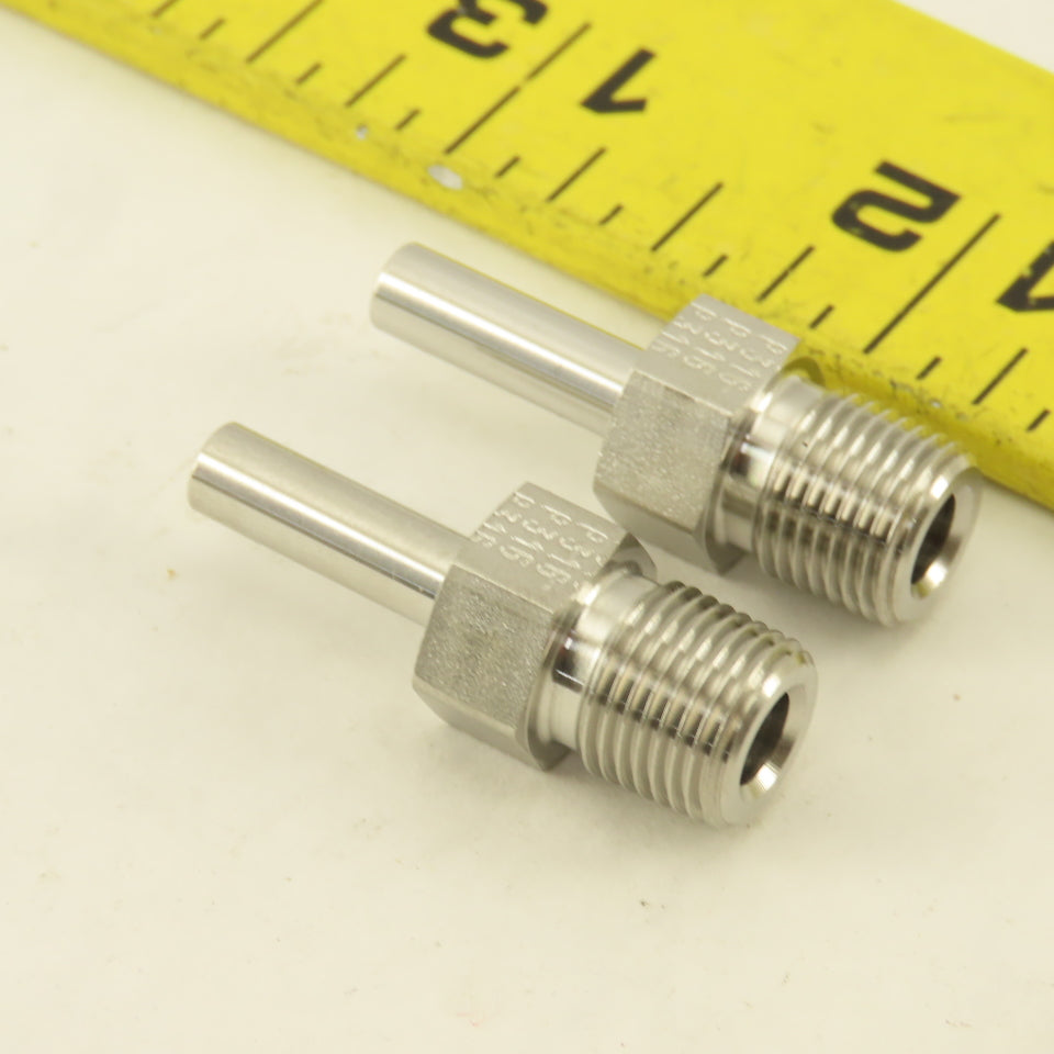 Parker G1/8 x 3/16" OD Stem Tube Fitting Stainless Steel Lot Of 2