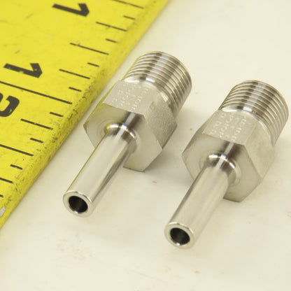 Parker G1/8 x 3/16" OD Stem Tube Fitting Stainless Steel Lot Of 2