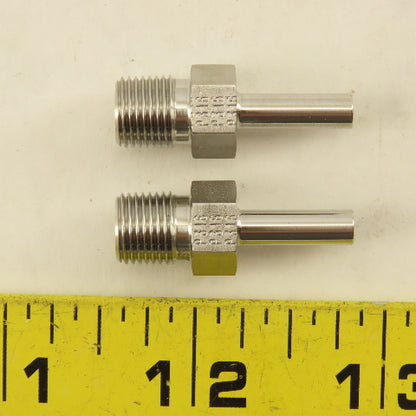 Parker G1/8 x 3/16" OD Stem Tube Fitting Stainless Steel Lot Of 2