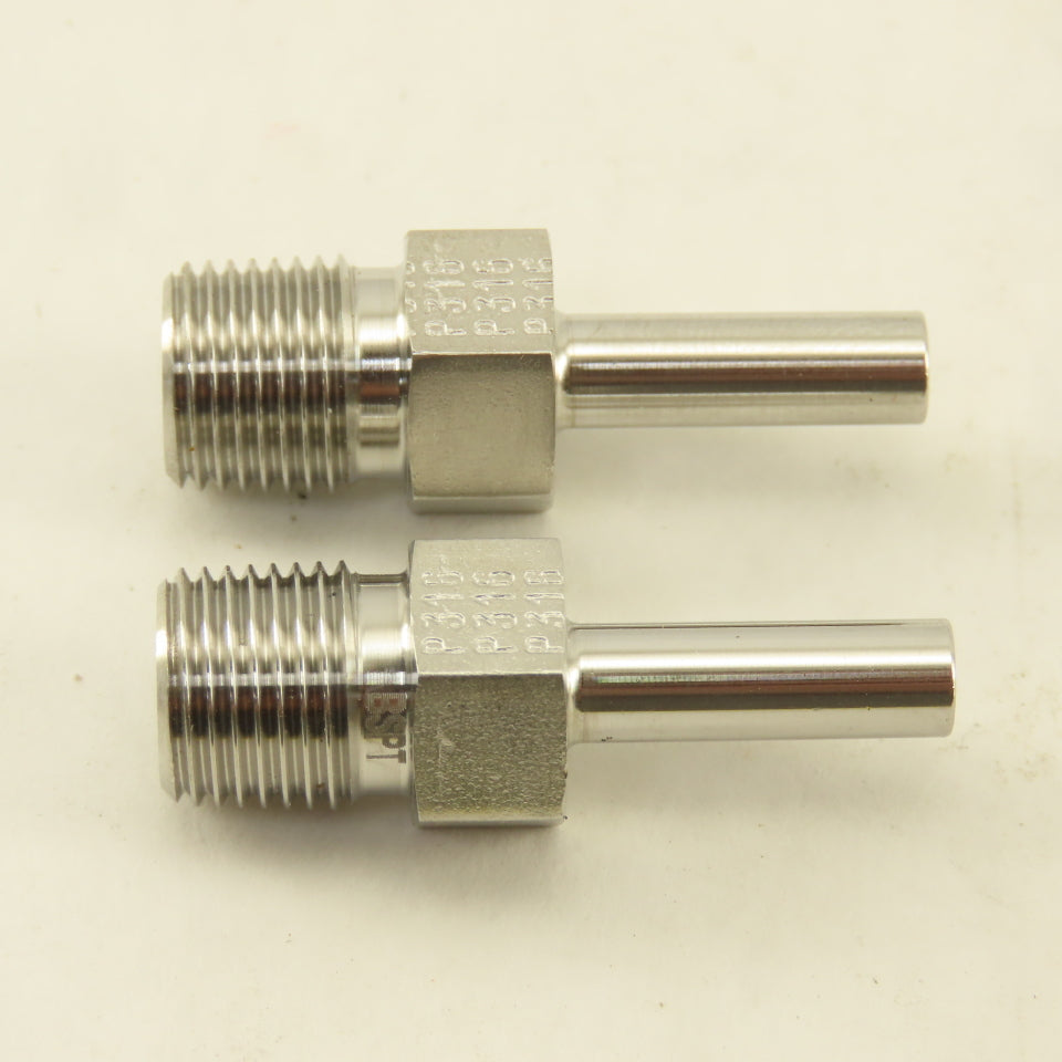 Parker G1/8 x 3/16" OD Stem Tube Fitting Stainless Steel Lot Of 2