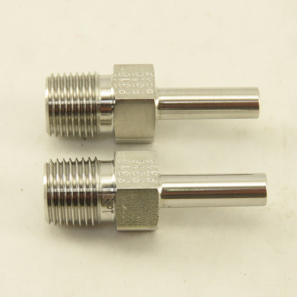 Parker G1/8 x 3/16" OD Stem Tube Fitting Stainless Steel Lot Of 2
