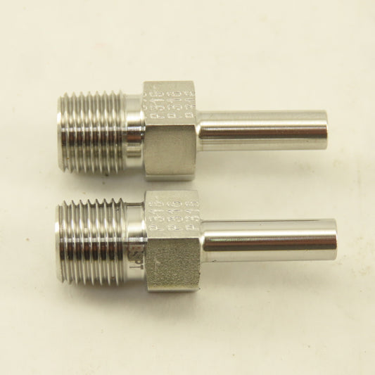 Parker G1/8 x 3/16" OD Stem Tube Fitting Stainless Steel Lot Of 2